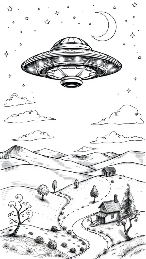 monochrome unidentified flying object