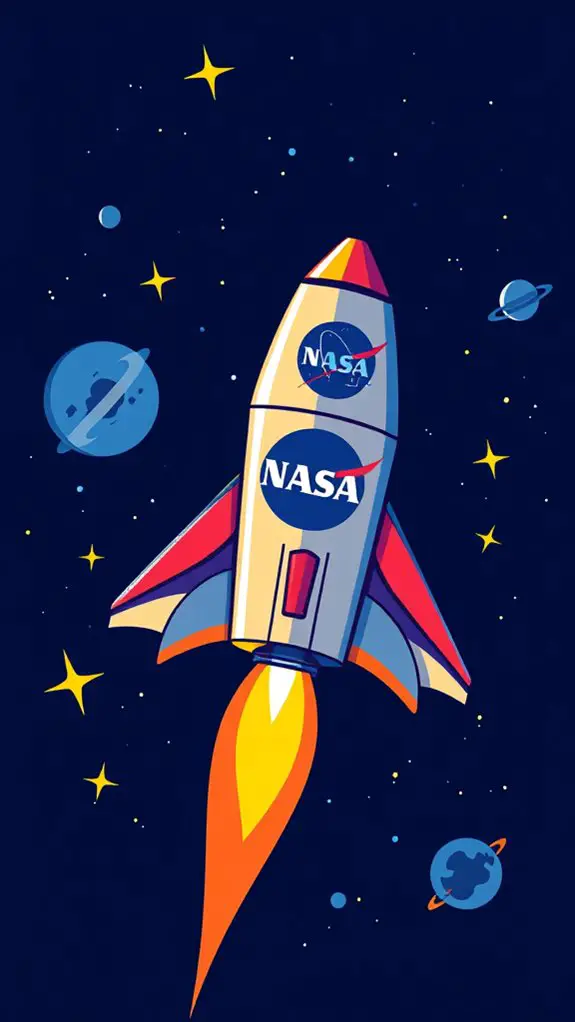 nasa spaceship graphic illustration