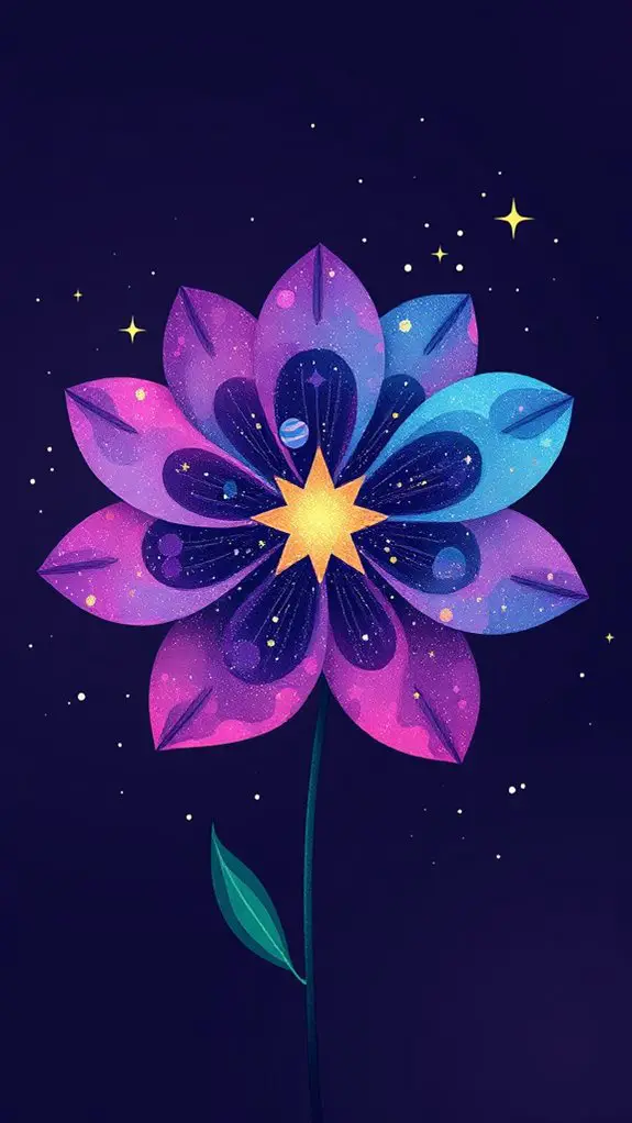 nebula inspired floral artwork