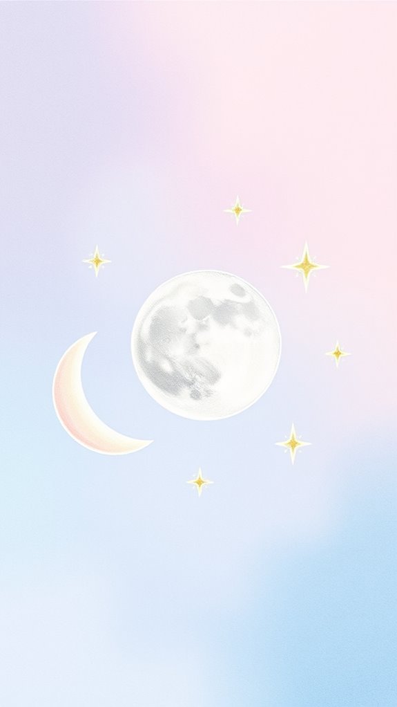 pastel moon phases art