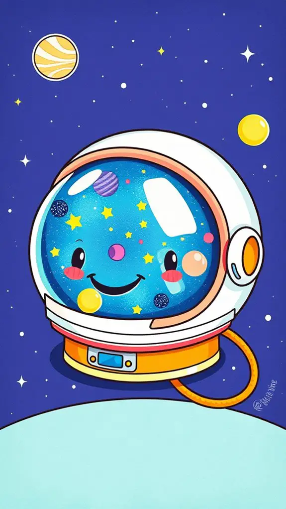 playful astronaut helmet illustration