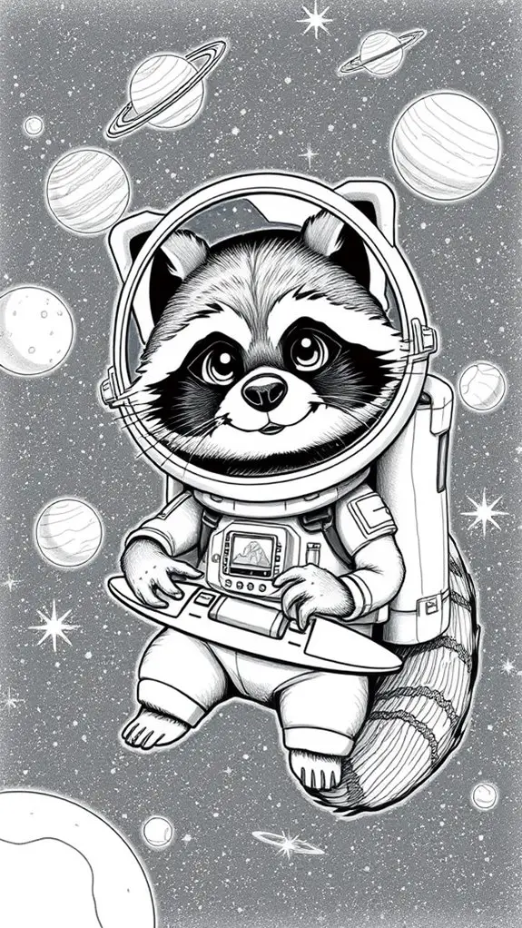 raccoon in outer space