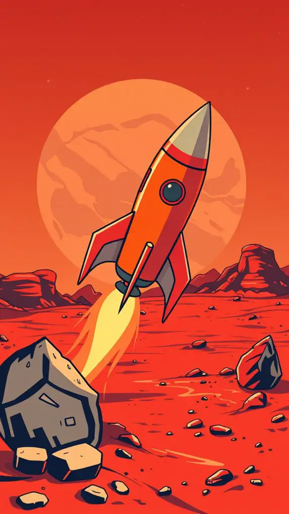 retro space rocket clipart
