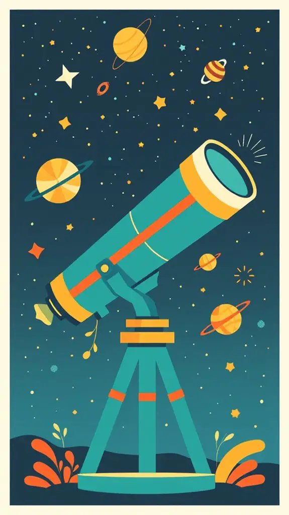 retro space telescope illustration