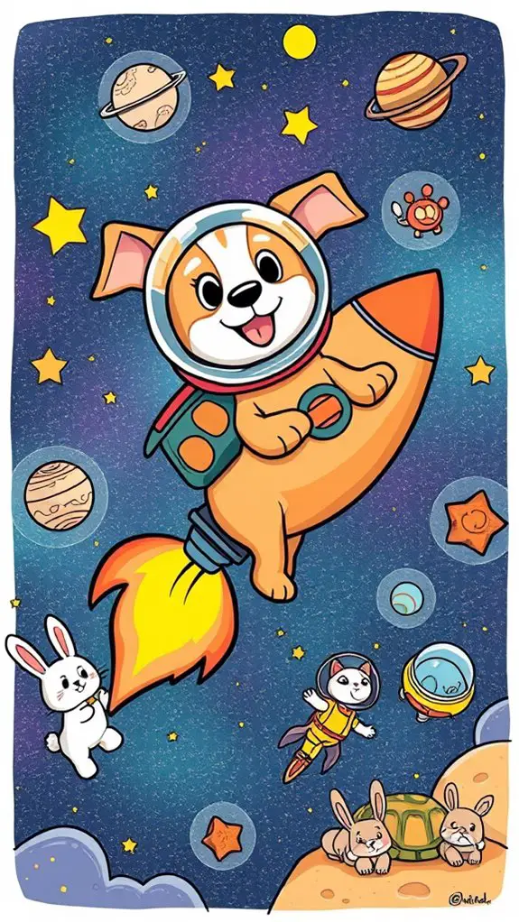 rocket dog in space