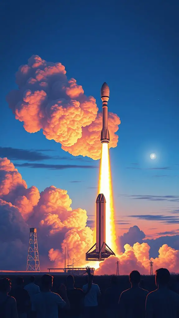 rocket launch artistic illustration
