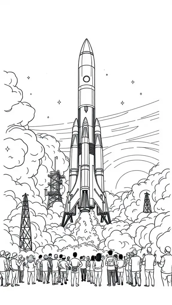 rocket launch illustration design