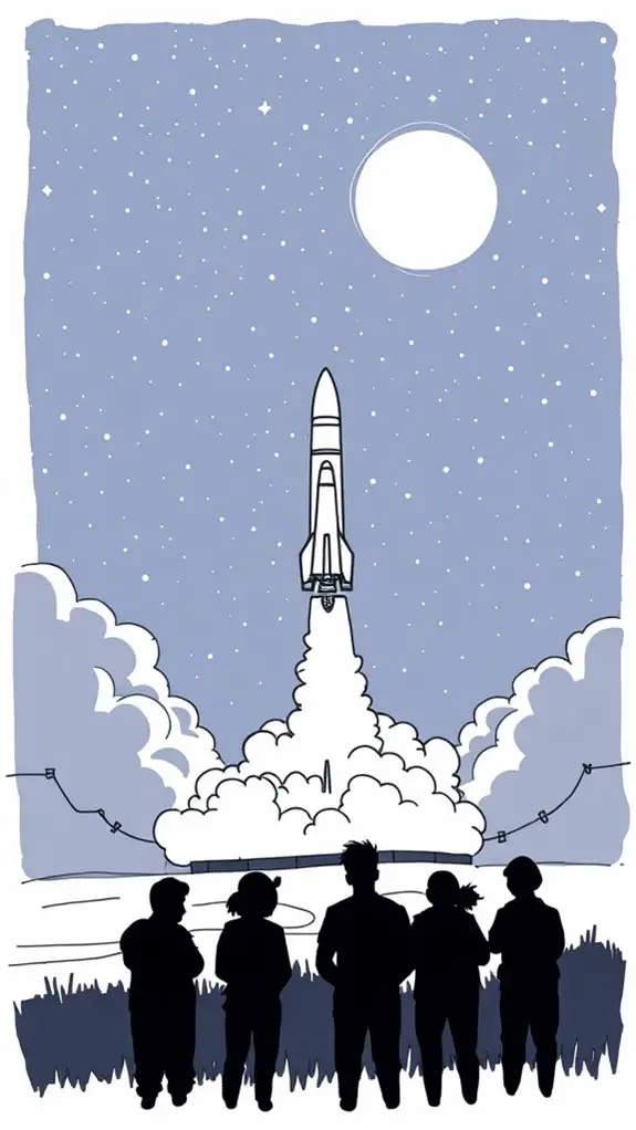 rocket launching into space