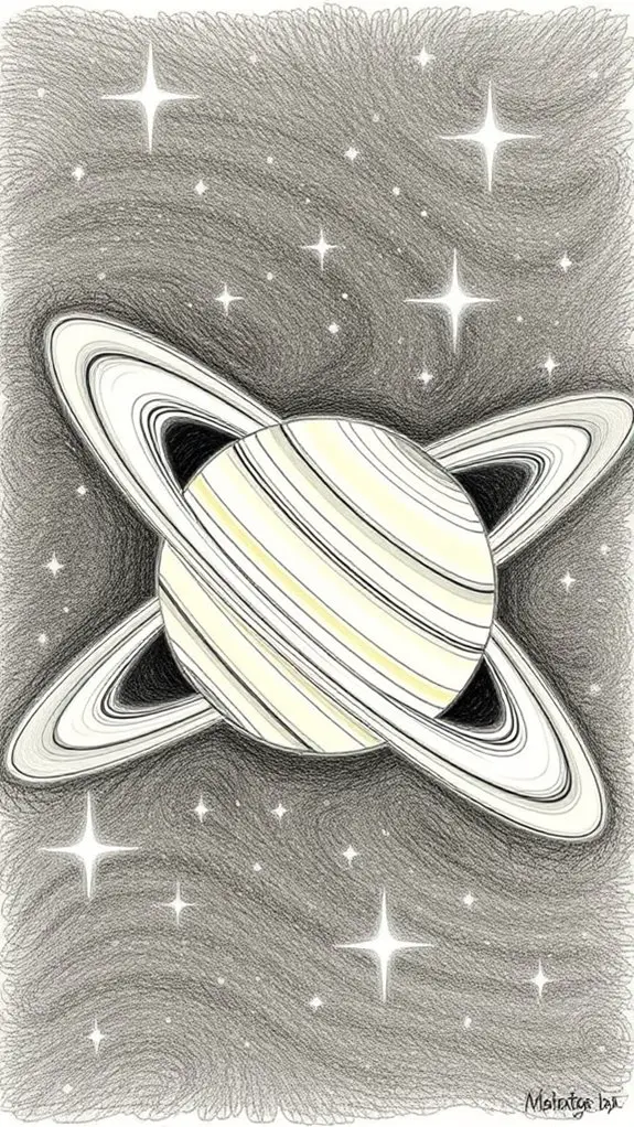 saturn artistic representation sketch