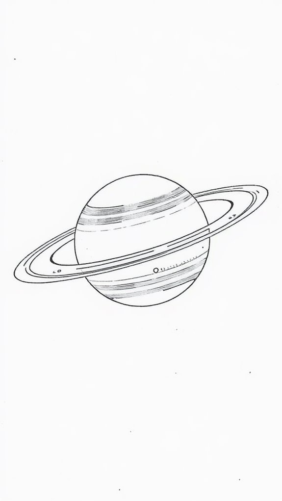 saturn illustrated in lines