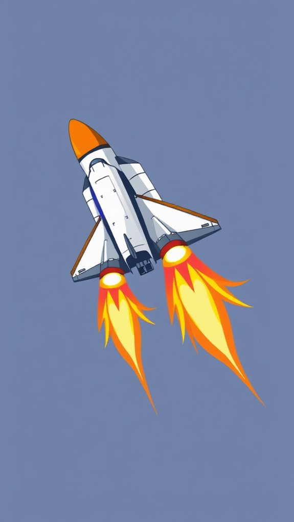 shuttle and rocket flames