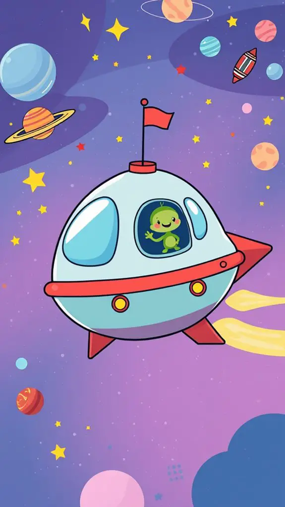 simple cartoon spaceship illustration