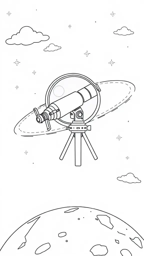 simple line art telescope