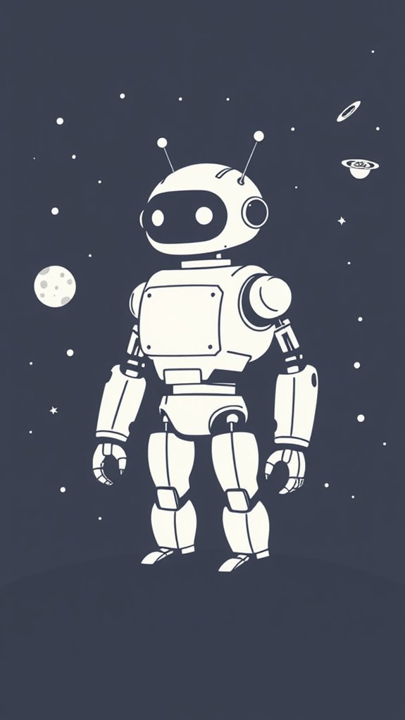 simple robot silhouette art