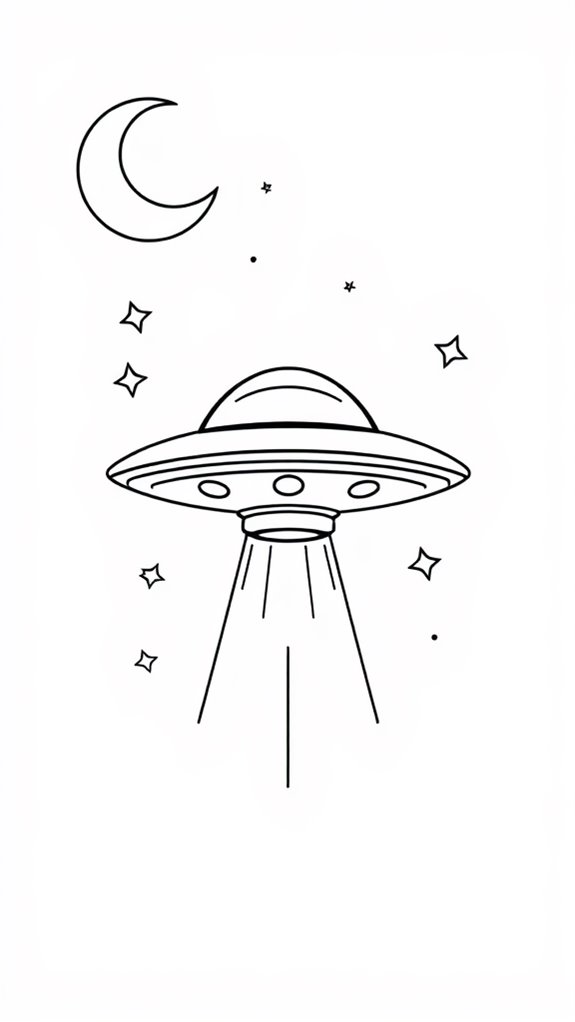 simple ufo line art