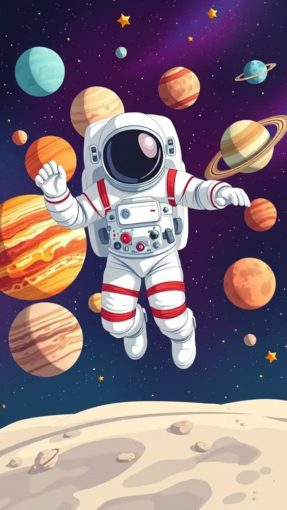 solar system spacewalk clipart