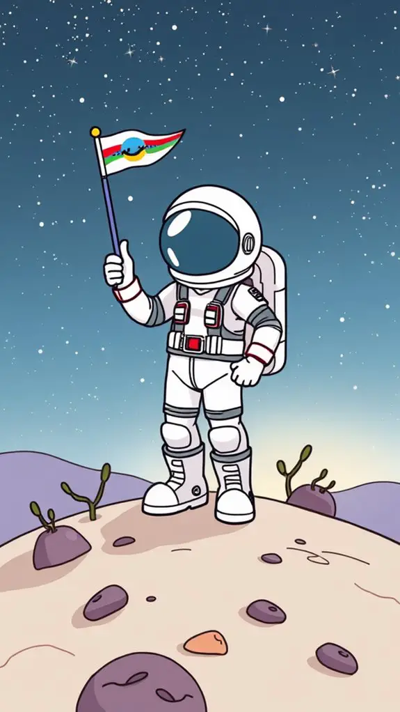 space adventure with flag
