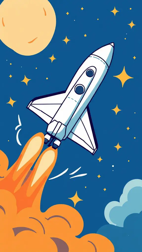 space shuttle in motion