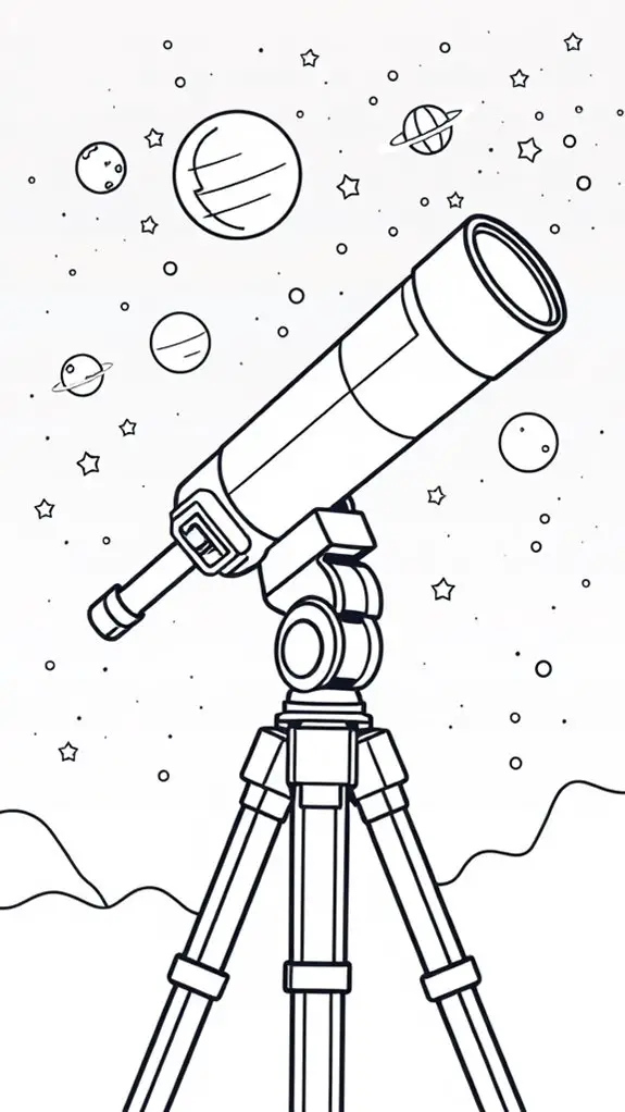 space telescope line art