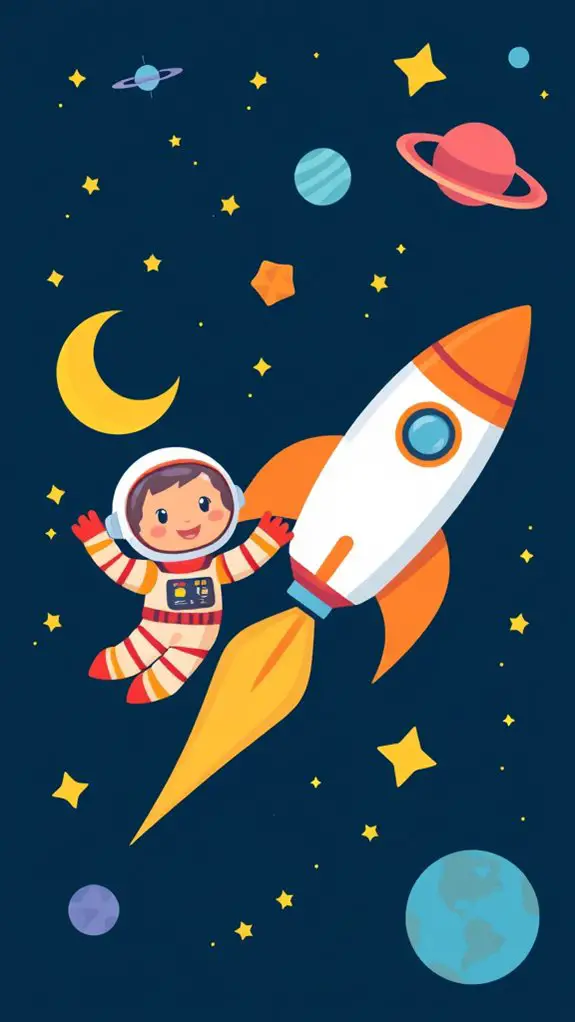 space themed astronaut illustration