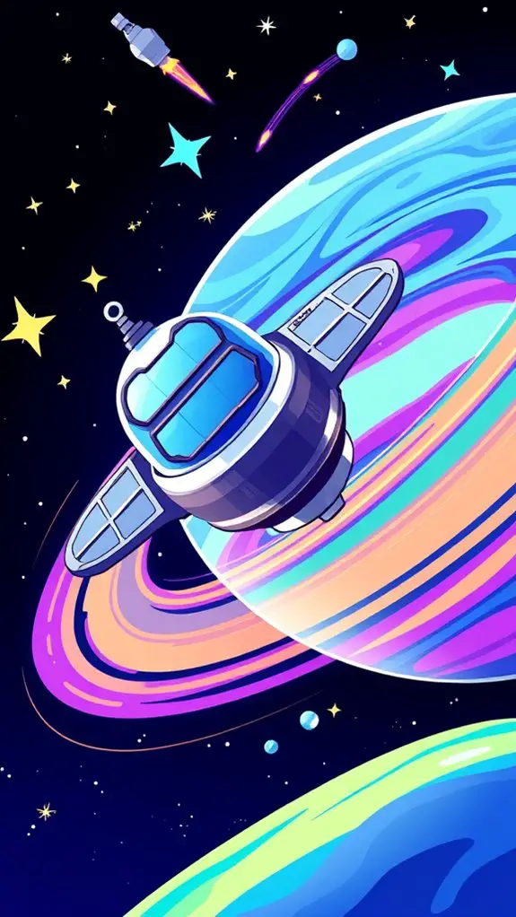 space themed satellite illustration