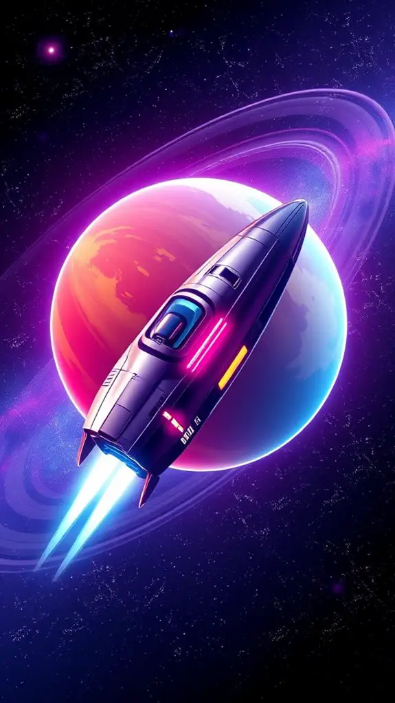 spaceship orbiting earth clipart