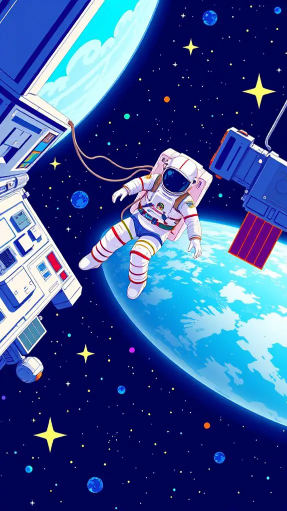spacewalk and space station
