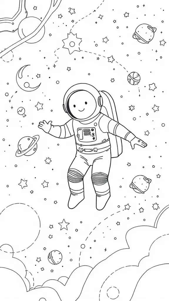 stylized astronaut in space