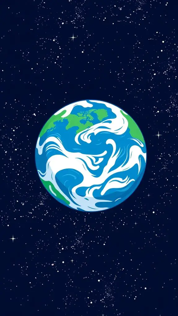stylized earth from space
