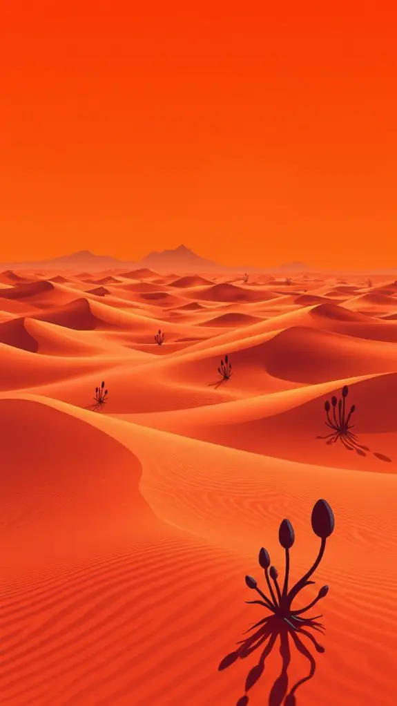 surreal red sand dunes