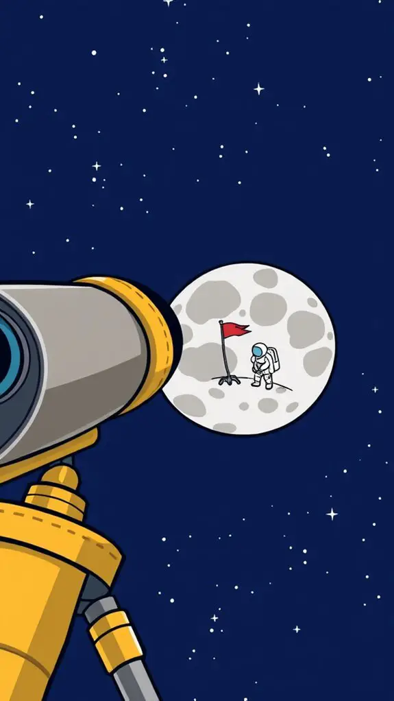 telescope view of moon landing