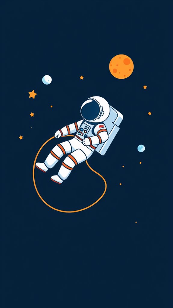 tethered astronaut in space