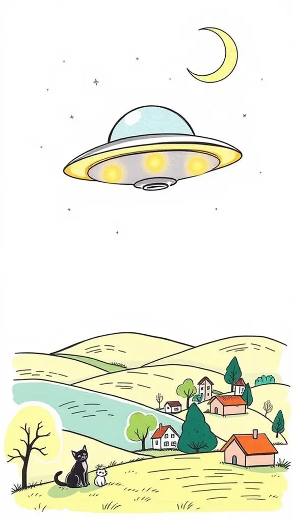 ufo sketch illustration concept