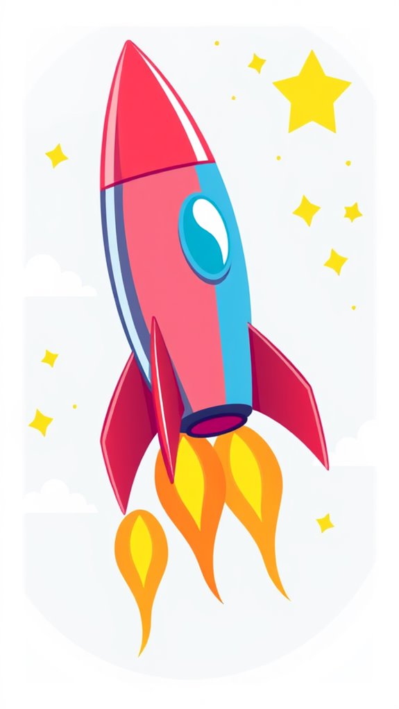 vector style rocket illustration