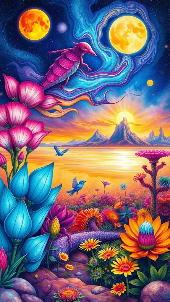 vibrant alien world illustration