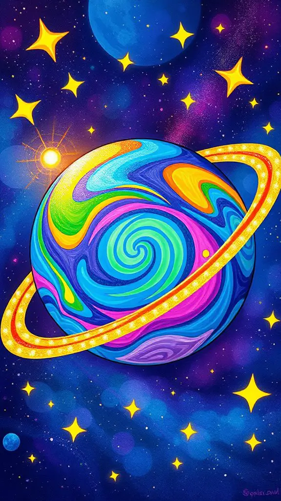 vibrant celestial artwork creation