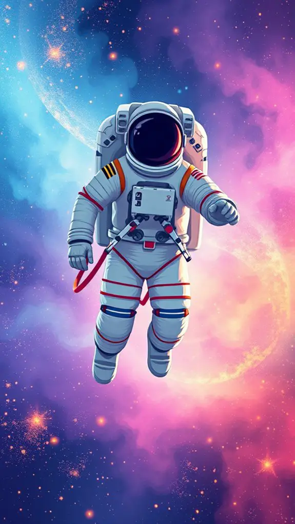vibrant cosmic spacewalk illustration