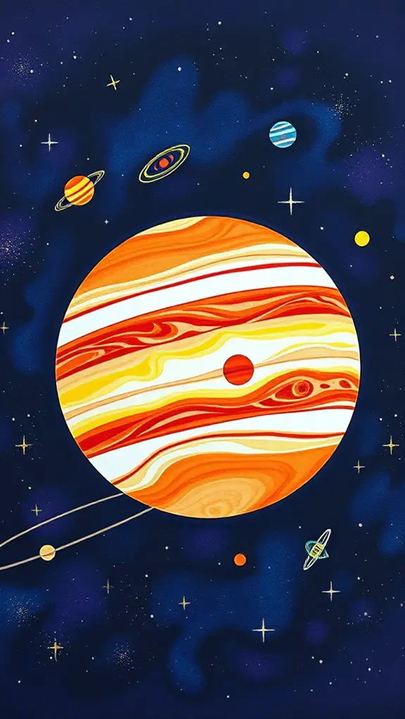 vibrant depiction of jupiter