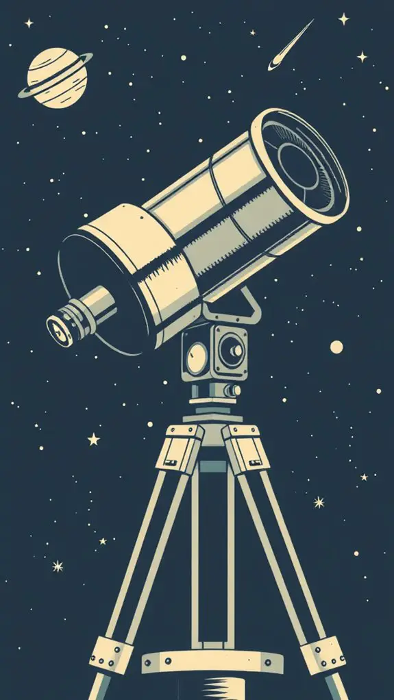 vintage space telescope illustration