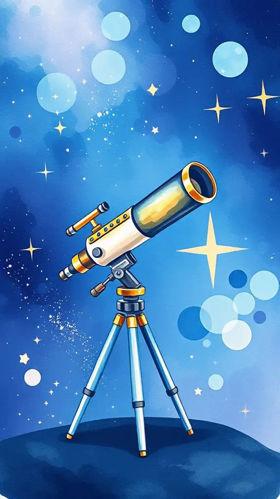 watercolor space telescope illustration