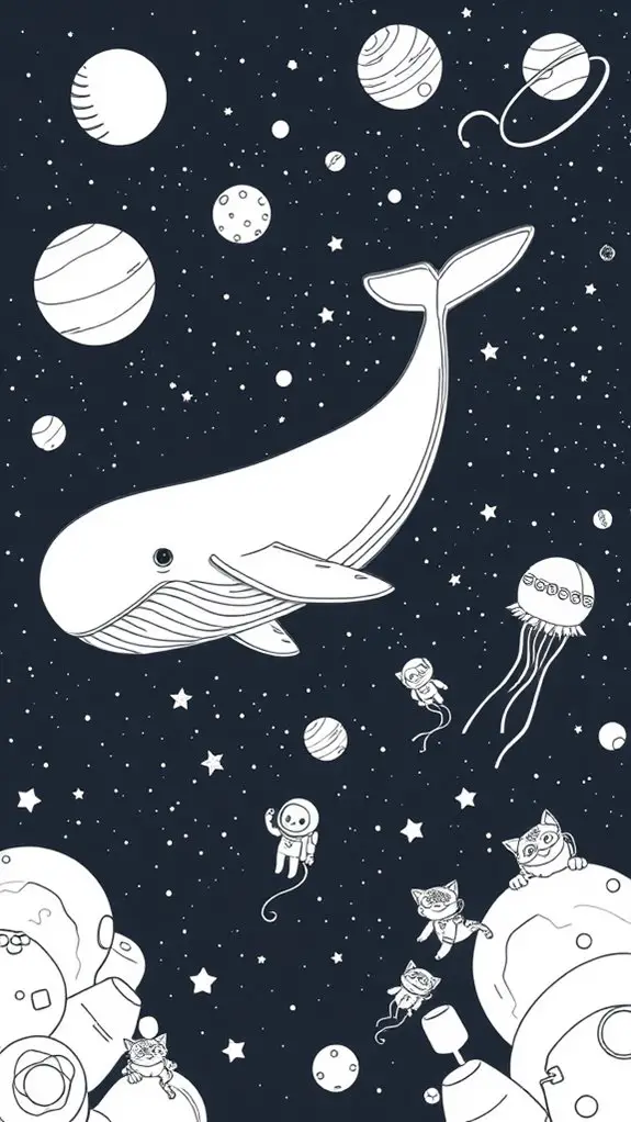 whale themed cosmic animal journey