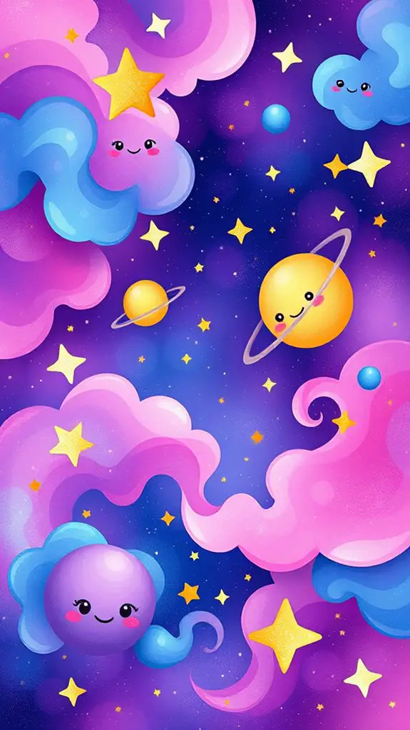 whimsical celestial nebula clipart