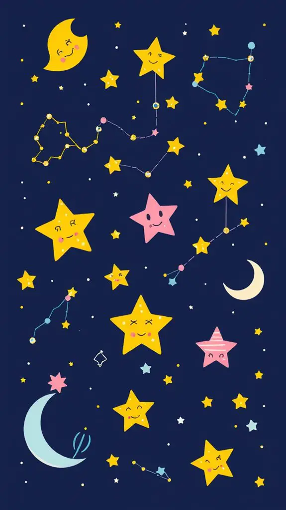 whimsical star constellations clipart