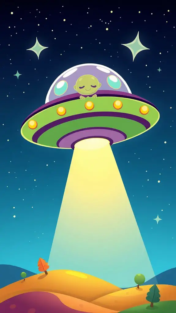 whimsical ufo clipart design