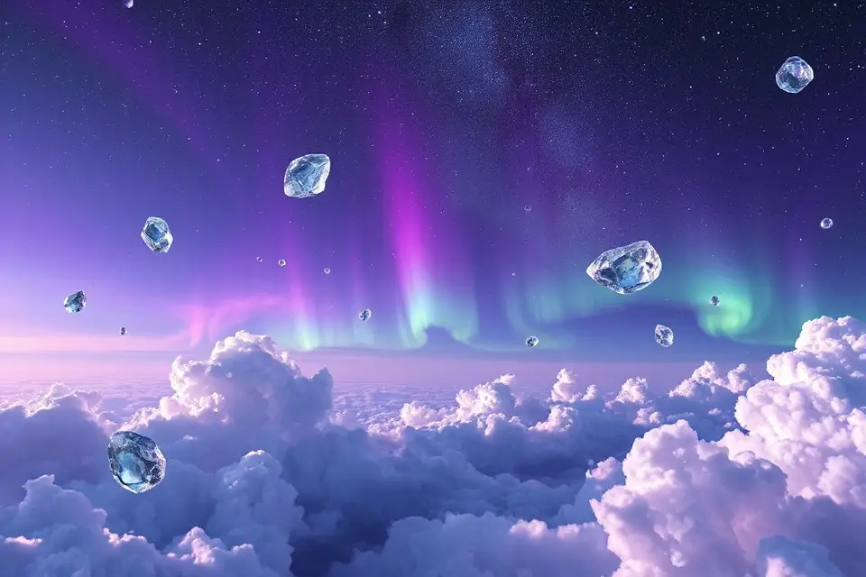 alien sky with crystals