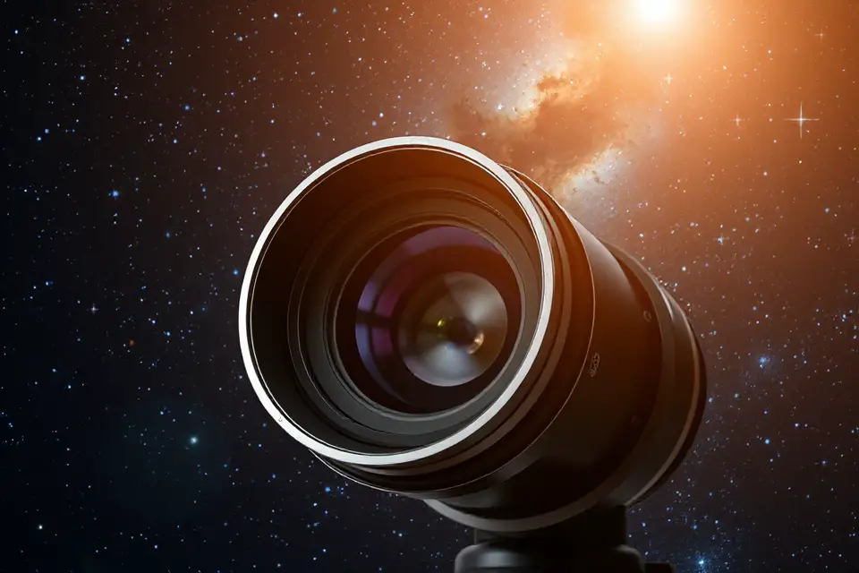 artistic telescope lens stars