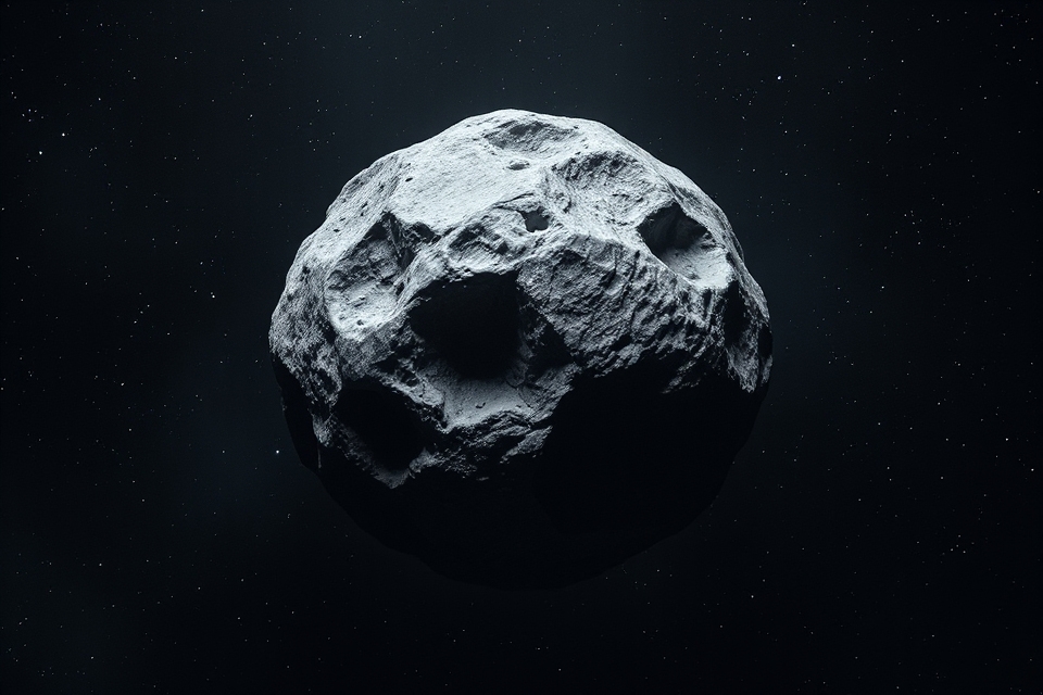 asteroid in cosmic darkness