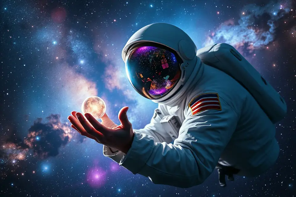 astronaut art stock photo