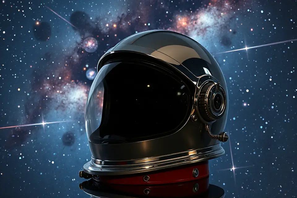astronaut helmet night sky