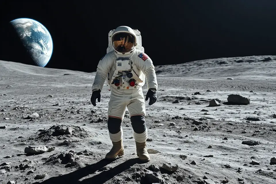 astronaut on lunar surface